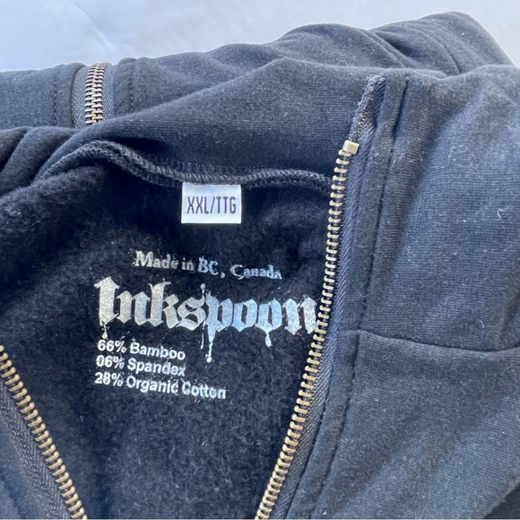 Inkspoon Bamboo Black Bustle Hoodie, Long Sleeves, adjustable drawstrings, XXL - Picture 5 of 8